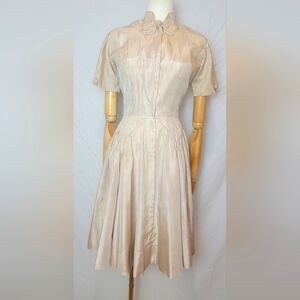 Vintage 1950's Bloomfield Design By Cirilo Light Pink Taffeta Dress